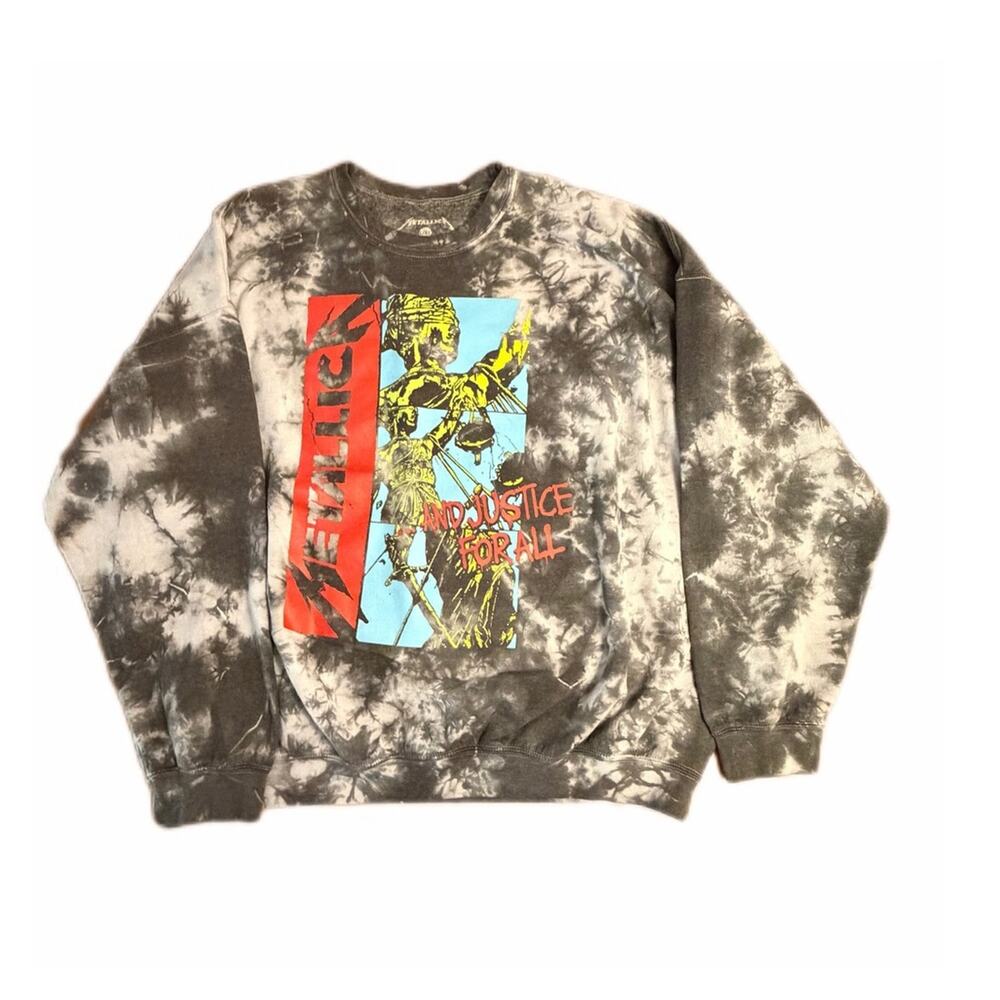 Metallica crewneck justice for all oversize black and gray